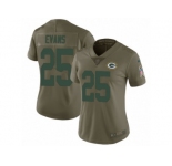 Women Nike Green Bay Packers #25 Marwin Evans Limited Olive 2017 Salute to Service NFL Jersey