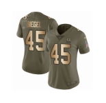 Women Nike Green Bay Packers #45 Vince Biegel Limited Oliv Gold 2017 Salute to Service NFL Jersey