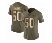 Women Nike Green Bay Packers #50 Blake Martinez Limited Olive Gold 2017 Salute to Service NFL Jersey