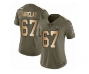Women Nike Green Bay Packers #67 Don Barclay Limited Olive Gold 2017 Salute to Service NFL Jersey