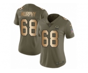 Women Nike Green Bay Packers #68 Kyle Murphy Limited Olive Gold 2017 Salute to Service NFL Jersey