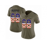 Women Nike Green Bay Packers #68 Kyle Murphy Limited Olive USA Flag 2017 Salute to Service NFL Jersey