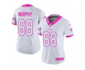 Women Nike Green Bay Packers #68 Kyle Murphy Limited White Pink Rush Fashion NFL Jersey