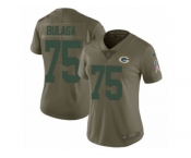 Women Nike Green Bay Packers #75 Bryan Bulaga Limited Olive 2017 Salute to Service NFL Jersey