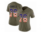 Women Nike Green Bay Packers #76 Mike Daniels Limited Olive USA Flag 2017 Salute to Service NFL Jersey