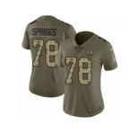 Women Nike Green Bay Packers #78 Jason Spriggs Limited Olive Camo 2017 Salute to Service NFL Jersey