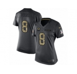 Women Nike Green Bay Packers #8 Justin Vogel Limited Black 2016 Salute to Service NFL Jersey