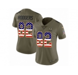 Women Nike Green Bay Packers #82 Richard Rodgers Limited Olive USA Flag 2017 Salute to Service NFL Jersey
