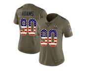 Women Nike Green Bay Packers #90 Montravius Adams Limited Olive USA Flag 2017 Salute to Service NFL Jersey