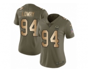 Women Nike Green Bay Packers #94 Dean Lowry Limited Olive USA Flag 2017 Salute to Service NFL Jersey