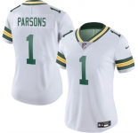 Women's Green Bay Packers #1 Micah Parsons White 2025 Vapor Untouchable Limited Stitched Football Jersey