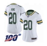 Women's Green Bay Packers #20 Kevin King White Vapor Untouchable Limited Player 100th Season Football Jersey