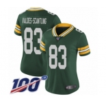 Women's Green Bay Packers #83 Marquez Valdes-Scantling Green Team Color Vapor Untouchable Limited Player 100th Season Football Jersey