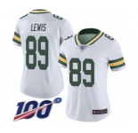 Women's Green Bay Packers #89 Marcedes Lewis White Vapor Untouchable Limited Player 100th Season Football Jersey