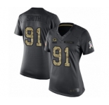 Women's Green Bay Packers #91 Preston Smith Limited Black 2016 Salute to Service Football Jersey