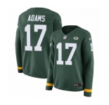 Women's Nike Green Bay Packers #17 Davante Adams Limited Green Therma Long Sleeve NFL Jersey