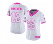 Women's Nike Green Bay Packers #22 Aaron Ripkowski Limited White Pink Rush Fashion NFL Jersey