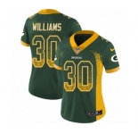 Women's Nike Green Bay Packers #30 Jamaal Williams Limited Green Rush Drift Fashion NFL Jersey