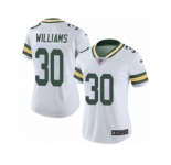Women's Nike Green Bay Packers #30 Jamaal Williams Limited White Rush NFL Jersey