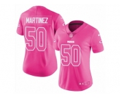 Women's Nike Green Bay Packers #50 Blake Martinez Limited Pink Rush Fashion NFL Jersey