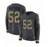 Women's Nike Green Bay Packers #52 Clay Matthews Limited Black Salute to Service Therma Long Sleeve NFL Jersey