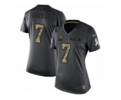 Women's Nike Green Bay Packers #7 Brett Hundley Limited Black 2016 Salute to Service NFL Jersey