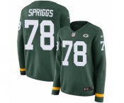 Women's Nike Green Bay Packers #78 Jason Spriggs Limited Green Therma Long Sleeve NFL Jersey