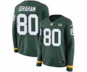 Women's Nike Green Bay Packers #80 Jimmy Graham Limited Green Therma Long Sleeve NFL Jersey