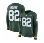 Women's Nike Green Bay Packers #82 J'Mon Moore Limited Green Therma Long Sleeve NFL Jersey