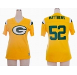 nike women nfl green bay packers #52 matthews field flirt fashion yellow[nike 2012]