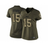 nike women nfl jerseys green bay packers #15 bart starr army green[nike Limited Salute To Service]