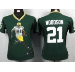 nike women nfl jerseys green bay packers #21 woodson green[portrait fashion]