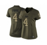 nike women nfl jerseys green bay packers #4 favre army green[nike Limited Salute To Service]