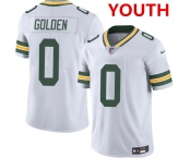 Youth Green Bay Packers #0 matthew golden white 2025 vapor untouchable limited stitched football jersey