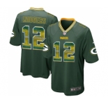 Youth Green Bay Packers #12 Aaron Rodgers Limited Green Strobe Football Jersey