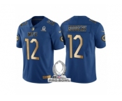 Youth Green Bay Packers #12 Aaron Rodgers NFC 2017 Pro Bowl Blue Gold Limited Jersey