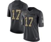 Youth Green Bay Packers #17 Davante Adams Limited Black 2016 Salute to Service Football Jersey