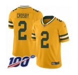 Youth Green Bay Packers #2 Mason Crosby Limited Gold Inverted Legend 100th Season Football Jersey