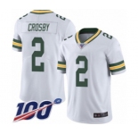Youth Green Bay Packers #2 Mason Crosby White Vapor Untouchable Limited Player 100th Season Football Jersey