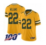 Youth Green Bay Packers #22 Dexter Williams Limited Gold Inverted Legend 100th Season Football Jersey
