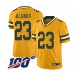 Youth Green Bay Packers #23 Jaire Alexander Limited Gold Inverted Legend 100th Season Football Jersey