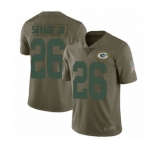Youth Green Bay Packers #26 Darnell Savage Jr. Limited Olive 2017 Salute to Service Football Jersey