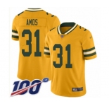 Youth Green Bay Packers #31 Adrian Amos Limited Gold Inverted Legend 100th Season Football Jersey