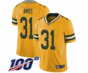 Youth Green Bay Packers #31 Adrian Amos Limited Gold Rush Vapor Untouchable 100th Season Football Jersey