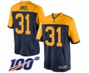 Youth Green Bay Packers #31 Adrian Amos Limited Navy Blue Alternate 100th Season Football Jersey