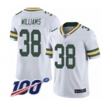 Youth Green Bay Packers #38 Tramon Williams White Vapor Untouchable Limited Player 100th Season Football Jersey