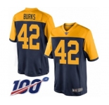 Youth Green Bay Packers #42 Oren Burks Limited Navy Blue Alternate 100th Season Football Jersey