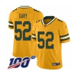 Youth Green Bay Packers #52 Rashan Gary Limited Gold Inverted Legend 100th Season Football Jersey