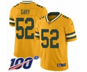 Youth Green Bay Packers #52 Rashan Gary Limited Gold Inverted Legend 100th Season Football Jersey