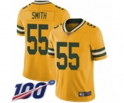 Youth Green Bay Packers #55 Za'Darius Smith Limited Gold Rush Vapor Untouchable 100th Season Football Jersey